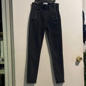 LOFT Black High Rise Jeans Modern Fit